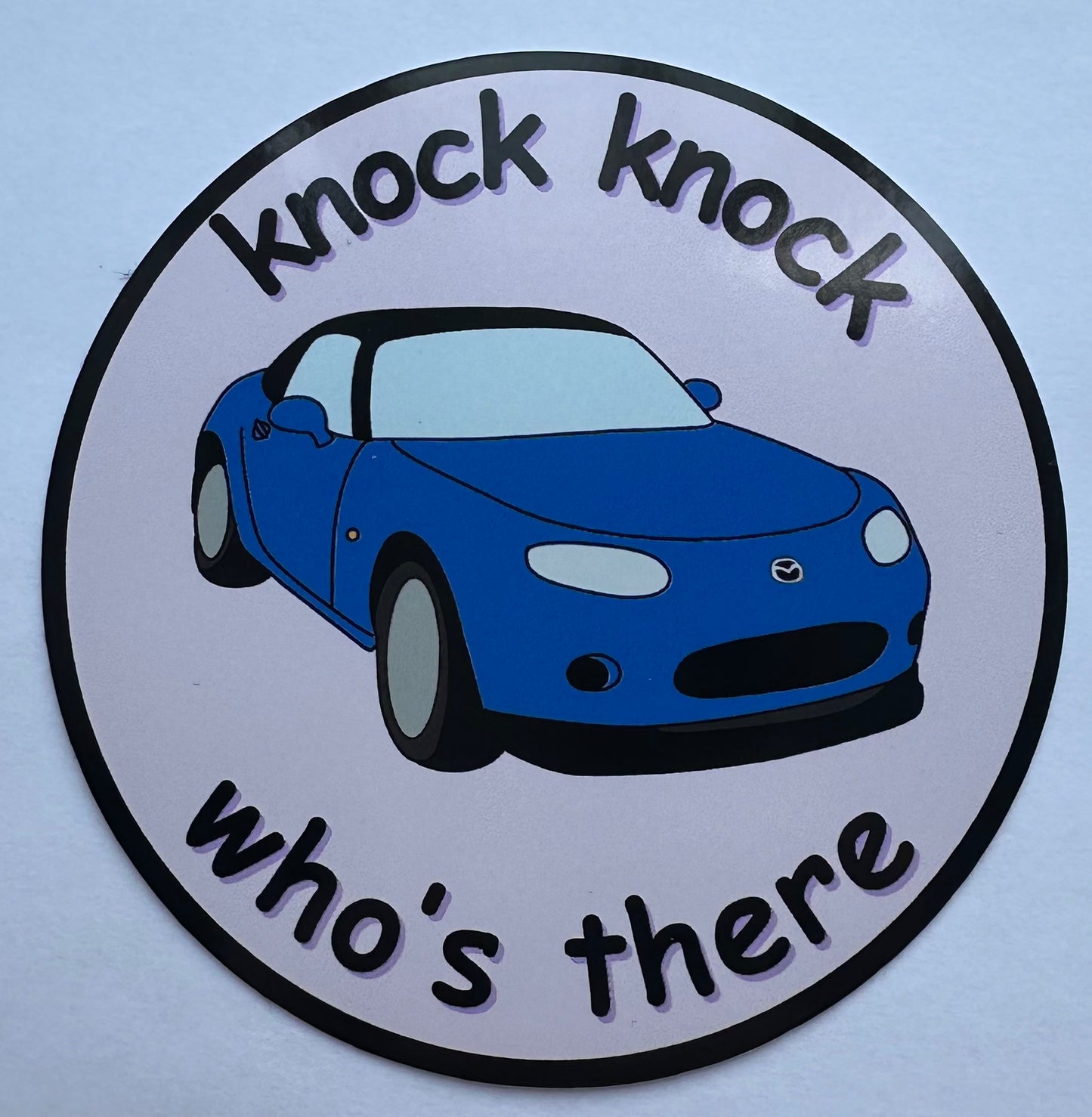 'Knock Knock' Blue MX5 NC Sticker