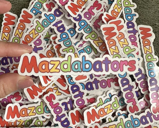 Mazdabators text sticker